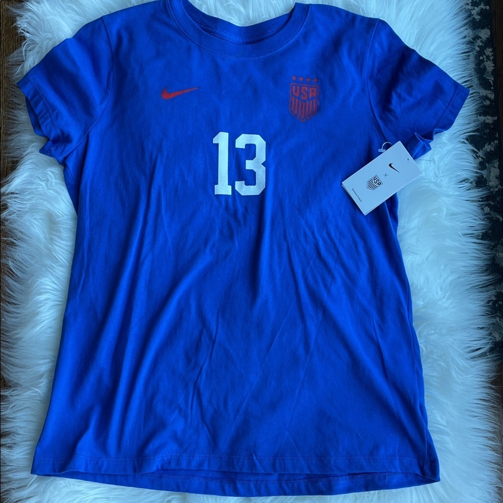 🆕 Nike USWNT 2023 Alex Morgan #13 Away T-Shirt Women’s Size L Royal Blue - Picture 4 of 8